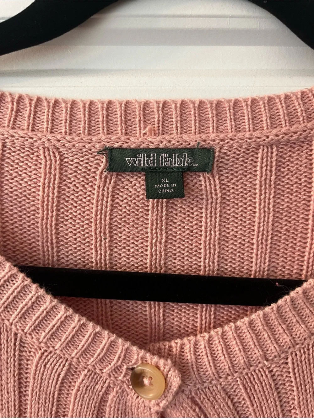 Pink Ribbed Button-Front Cropped Sweater - Picture 2 of 2